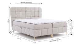 Boxspring Loran in bouclé met opbergruimte 180 x 200 cm