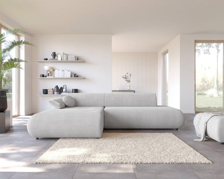 Hoekbank PURO met slaapfunctie links chenille