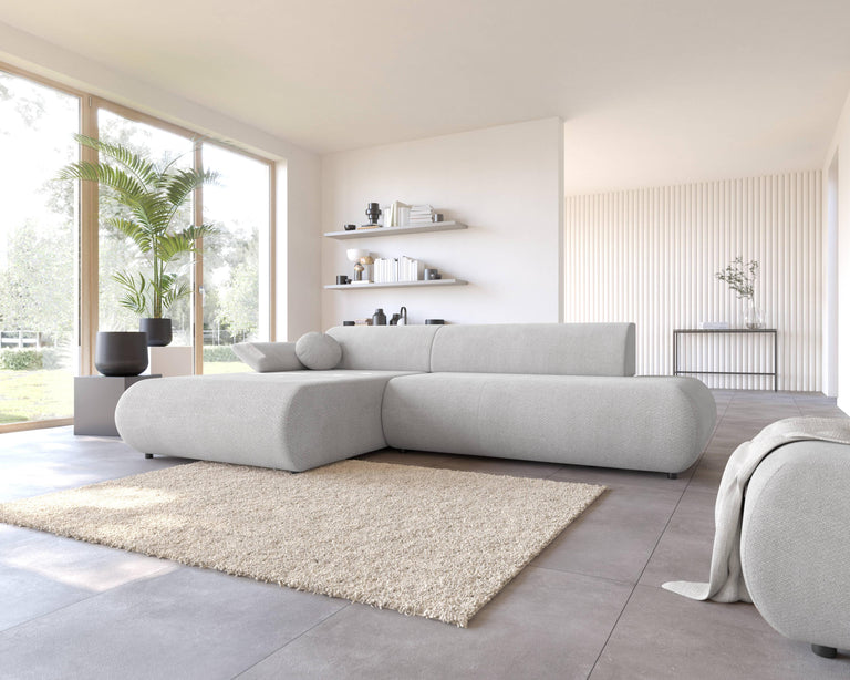 Hoekbank PURO met slaapfunctie links chenille