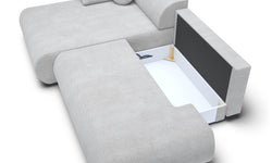 Hoekbank PURO met slaapfunctie links chenille