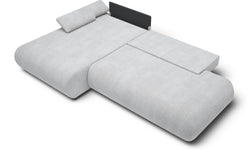 Hoekbank PURO met slaapfunctie links chenille