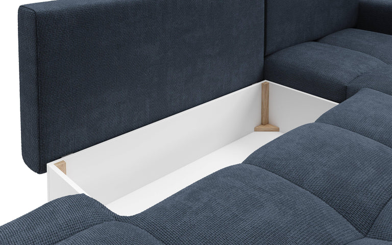 Hoekbank SOLA met slaapfunctie rechts chenille