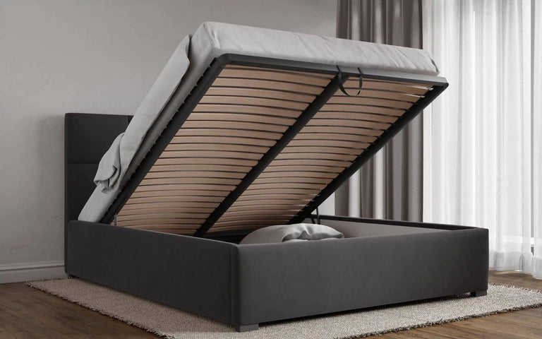 Bed Square velvet met opbergfunctie 160 x 200 cm