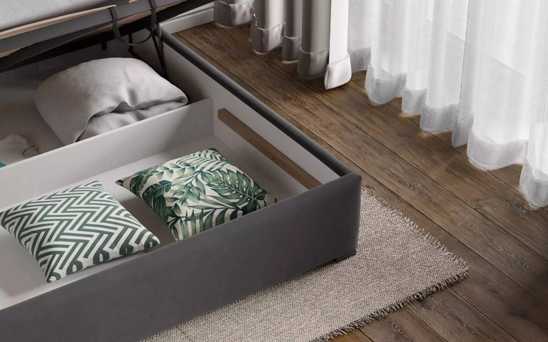 Bed Square velvet met opbergfunctie 160 x 200 cm