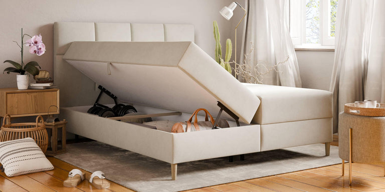 Boxspring Quadro velvet met opbergruimte 160 x 200 cm