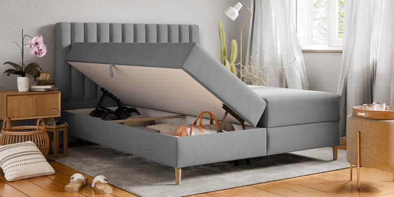 Boxspring Tassos velvet met opbergruimte 160 x 200 cm