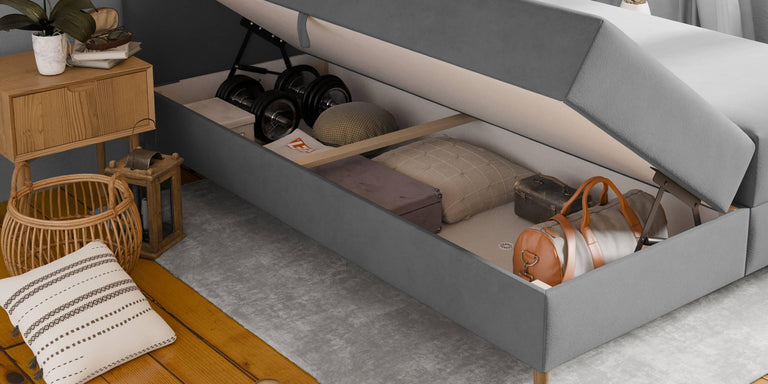 Boxspring Tassos velvet met opbergruimte 160 x 200 cm
