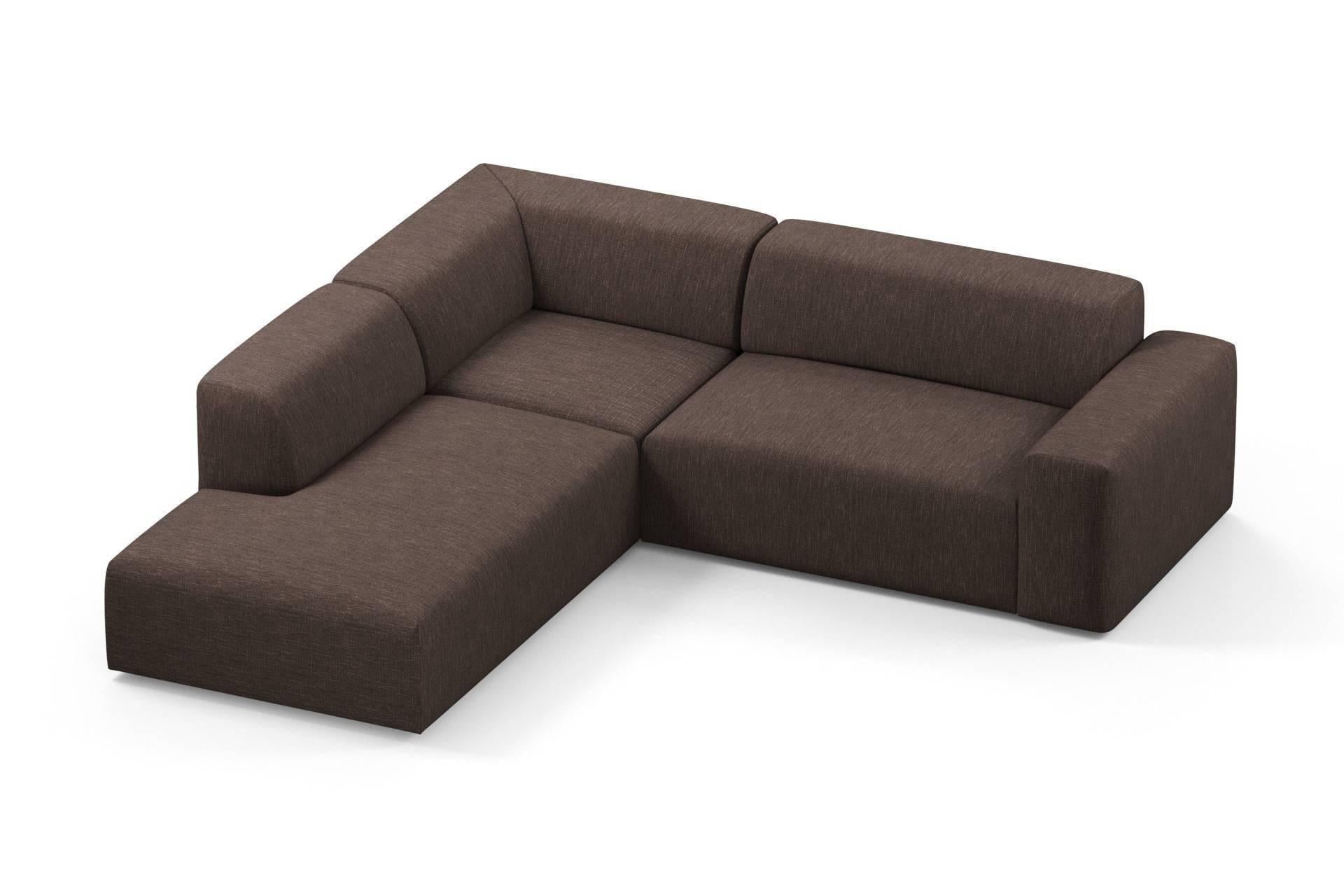 Martina Home Bankhoes Milano 4-zits aubergine/zalm
