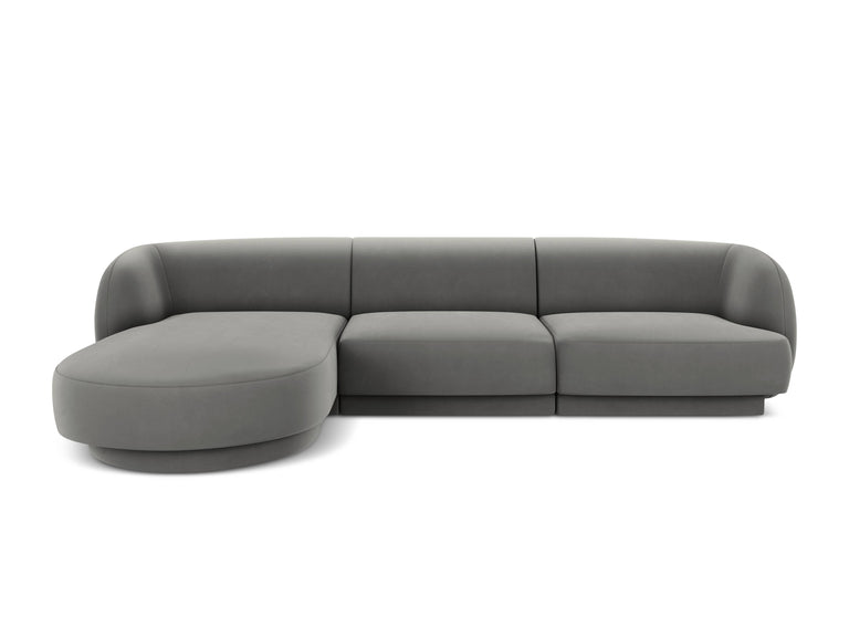 3.5-zitshoekbank Miley links velvet