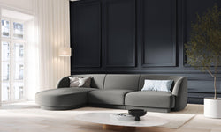 3.5-zitshoekbank Miley links velvet