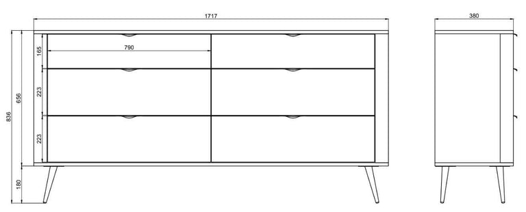 Dressoir Olivia 6 lades