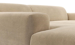 Hoekbank Nina links ribstof