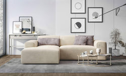 Hoekbank Nina links ribstof