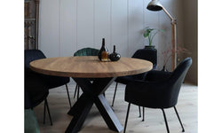Onbehandelde eettafel Riley rond