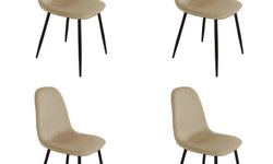 Set van 4 eetkamerstoelen Blossom velvet