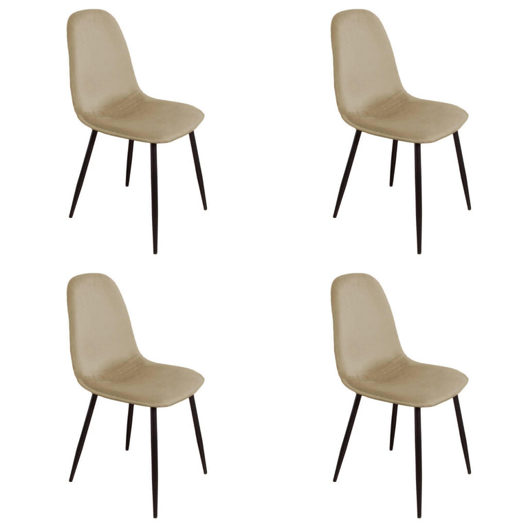 Set van 4 eetkamerstoelen Blossom velvet