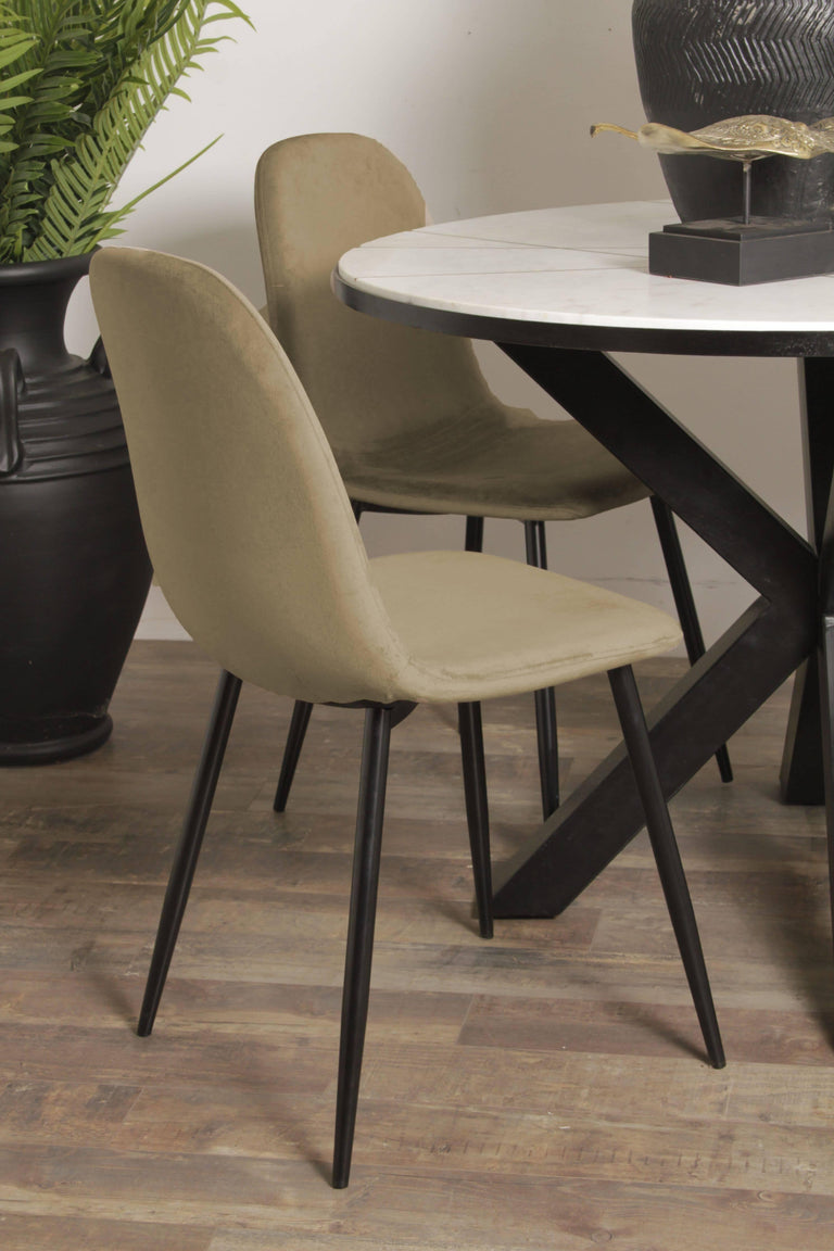 Set van 4 eetkamerstoelen Blossom velvet