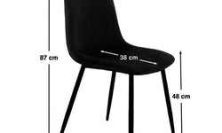 Set van 4 eetkamerstoelen Blossom velvet
