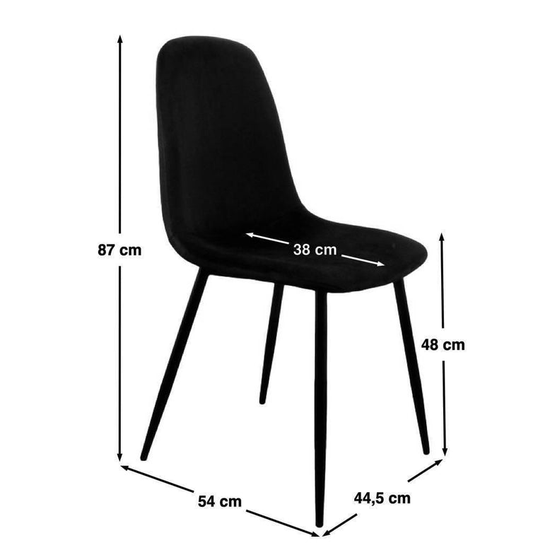 Set van 4 eetkamerstoelen Blossom velvet