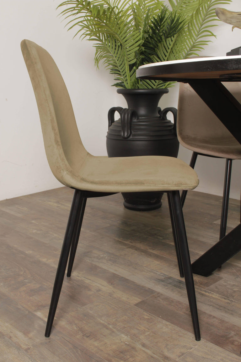 Set van 4 eetkamerstoelen Blossom velvet