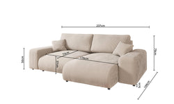 Hoekbank Safia rechts ribstof