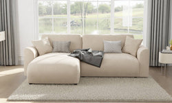 Hoekbank met slaapfunctie Lovelle links velvet