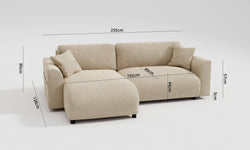 Hoekbank met slaapfunctie Lovelle links velvet