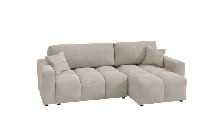Hoekbank met slaapfunctie Lumi rechts microvezel