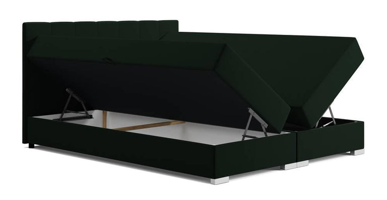 Boxspring Jaya 180x200 cm fluweel incl topper en opbergvak
