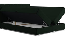 Boxspring Jaya 140x200 cm fluweel incl topper en opbergvak