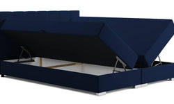 Boxspring Jaya 160x200 cm fluweel incl topper en opbergvak