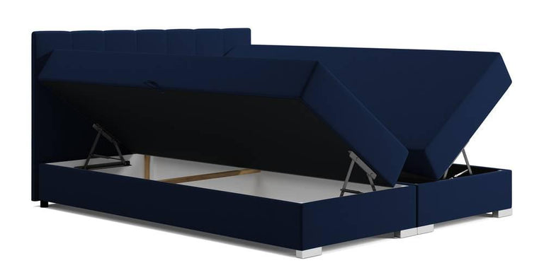 Boxspring Jaya 140x200 cm fluweel incl topper en opbergvak