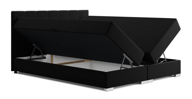 Boxspring Jaya 180x200 cm fluweel incl topper en opbergvak