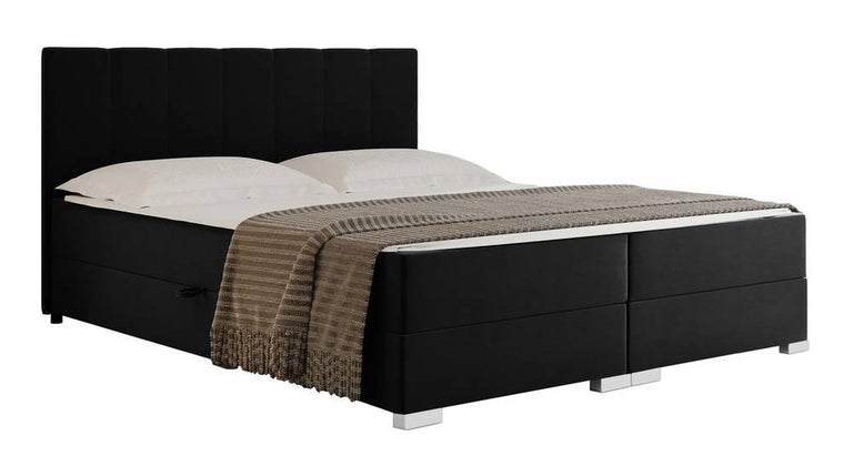 Boxspring Jaya 160x200 cm fluweel incl topper en opbergvak