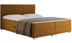 Boxspring Jaya 180x200 cm fluweel incl topper en opbergvak