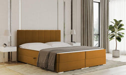 Boxspring Jaya 180x200 cm fluweel incl topper en opbergvak