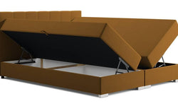 Boxspring Jaya 140x200 cm fluweel incl topper en opbergvak