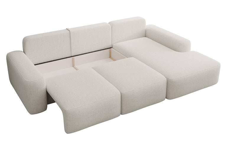 Hoekbank met slaapfunctie Calvados rechts chenille
