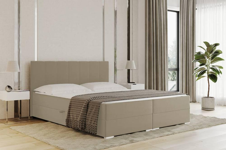 Boxspring Jaya 140x200 cm fluweel met opbergvak