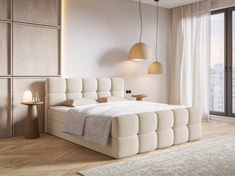 Opbergbed 90 X 200 Cm Met Verstelbaar Hoofdeinde - Fluwelen Stof Lattenbodem Beige Zonder Matras Opbergbed 90 X 200 Cm Met Verstelbaar Hoofdeinde - Fluwelen Stof Lattenbodem Beige Zonder Matras