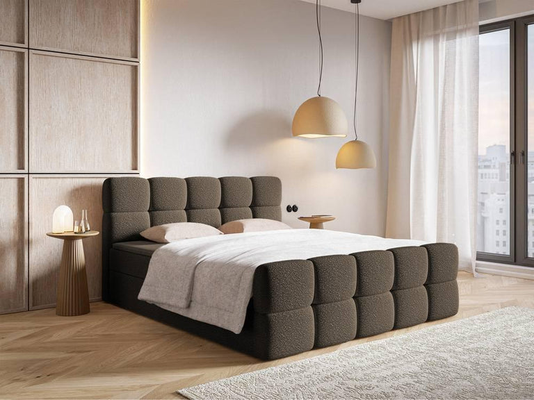 Chloe boxspring bouclé met opbergruimte 140 x 200cm