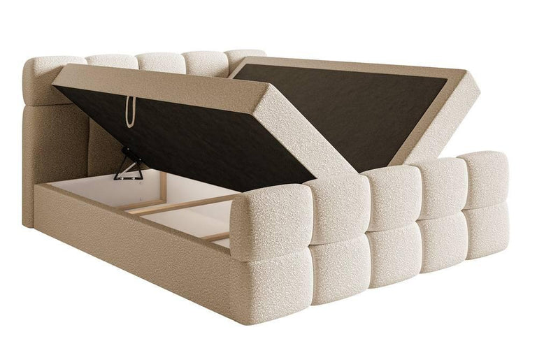 Chloe boxspring bouclé met opbergruimte 140 x 200cm
