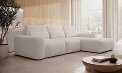 Hoekbank met slaapfunctie Calvados rechts chenille met lendekussens