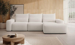 Hoekbank met slaapfunctie Calvados rechts chenille met lendekussens