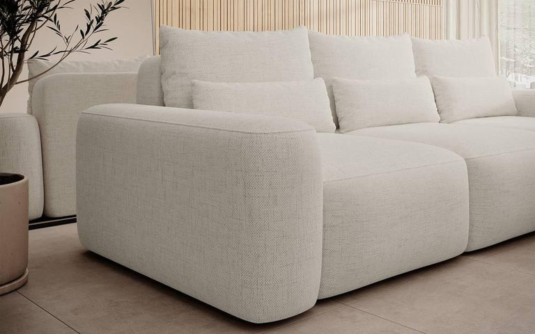 Hoekbank met slaapfunctie Calvados rechts chenille met lendekussens