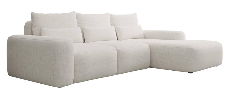 Hoekbank met slaapfunctie Calvados rechts chenille met lendekussens