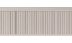 Ovarlo hangend tv-meubel met groeven, driedeurs, 163 cm, zandbeige