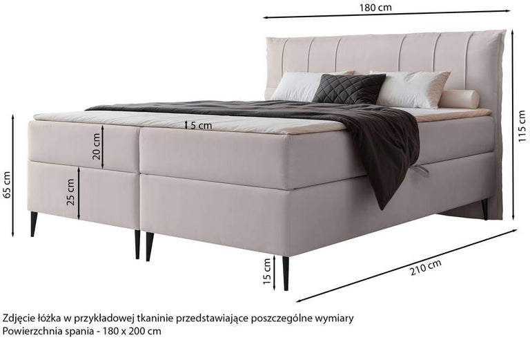Boxspring Savina 180x200 cm incl topper en opbergvak