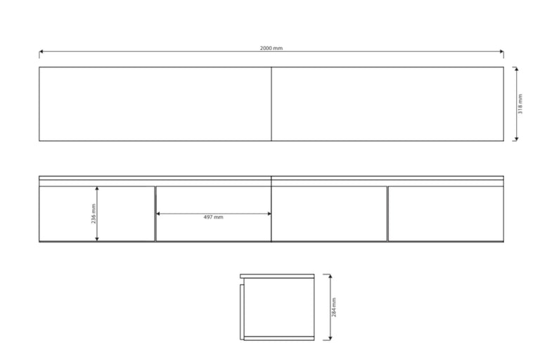 TV-meubel Kate zwevend 200cm