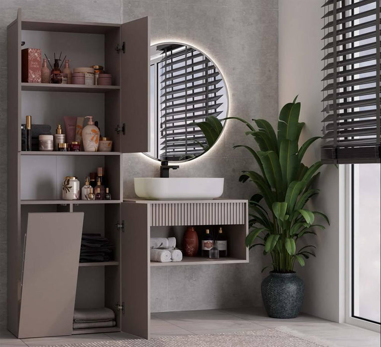Badkamerkast Nolo met wasmand en open vak